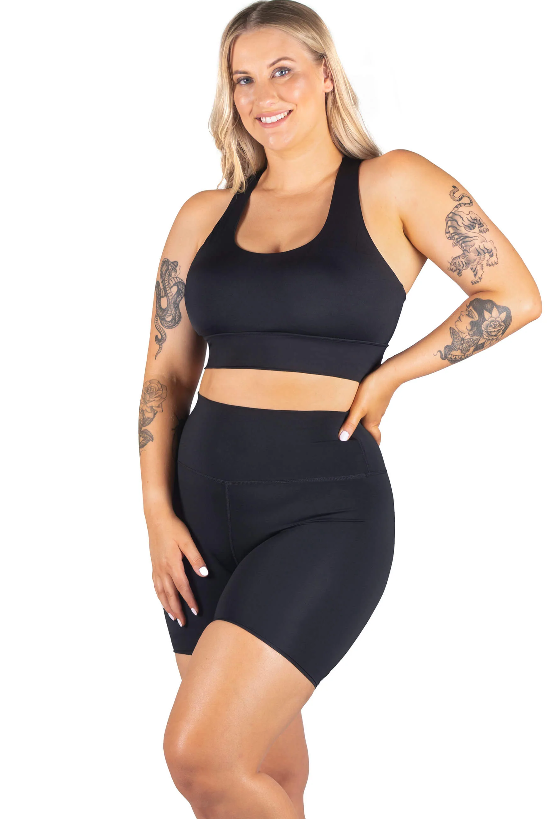 High Waisted Midi Biker Shorts (Lint & Pet Hair Resistant) - Image 5