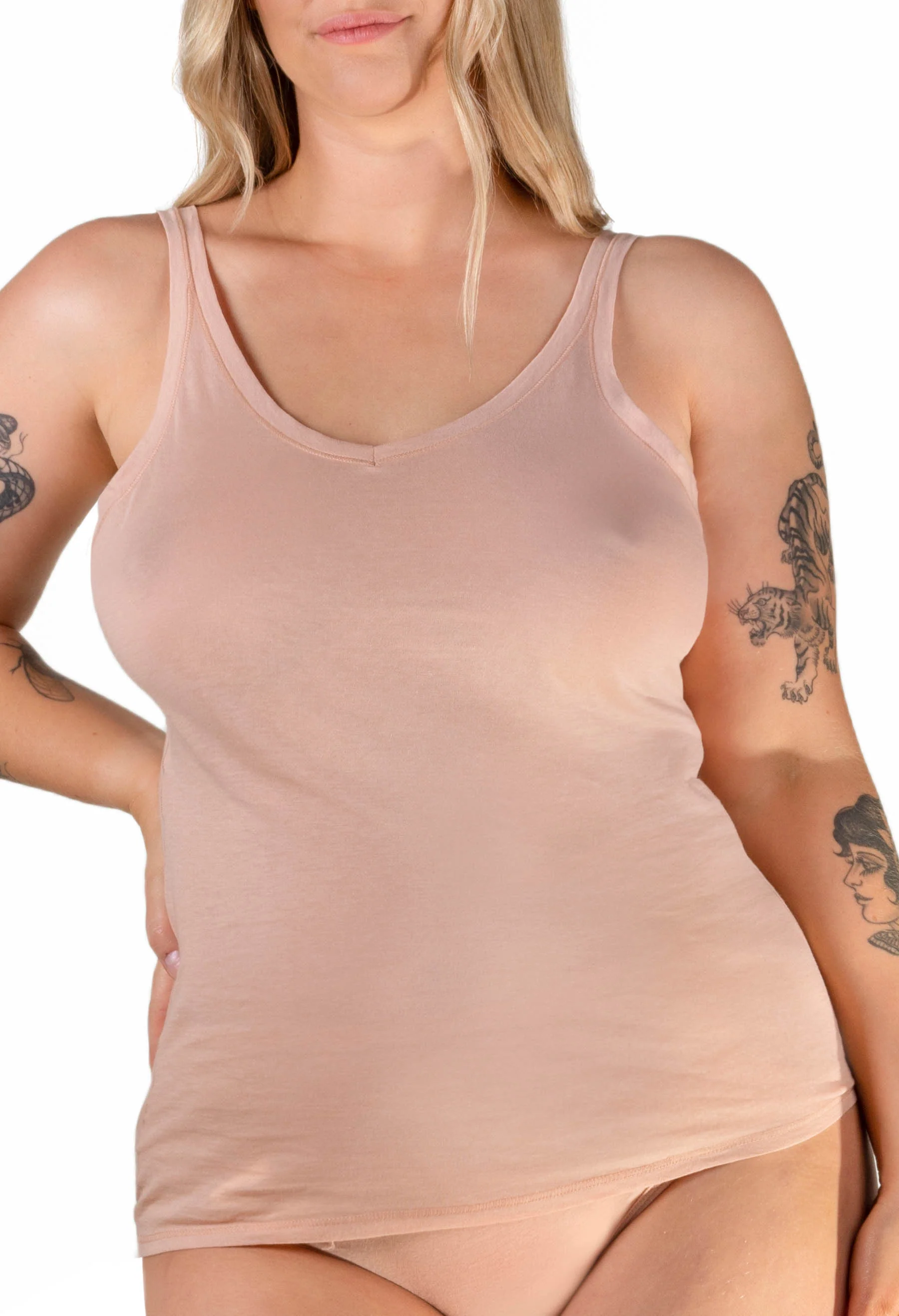 Nude Superfine﻿ 100% Cotton Camisole - 4 Pack - Image 2