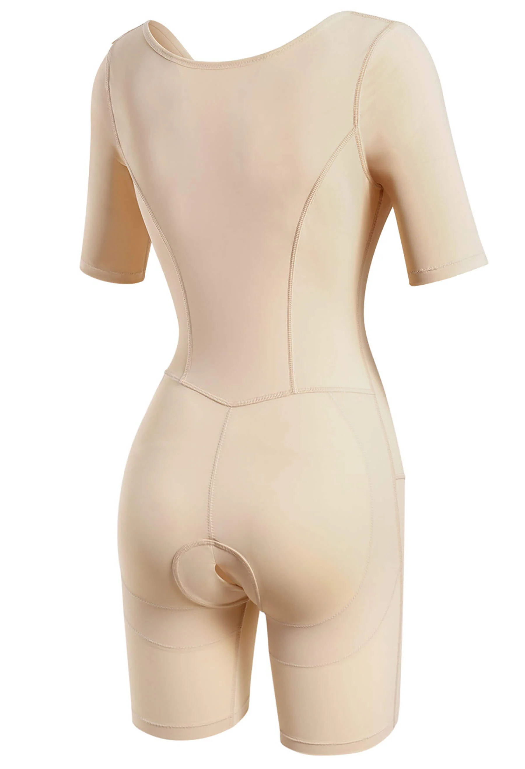 Open Bust Short Sleeve Shaping Bodysuit with Shorts - Image 6