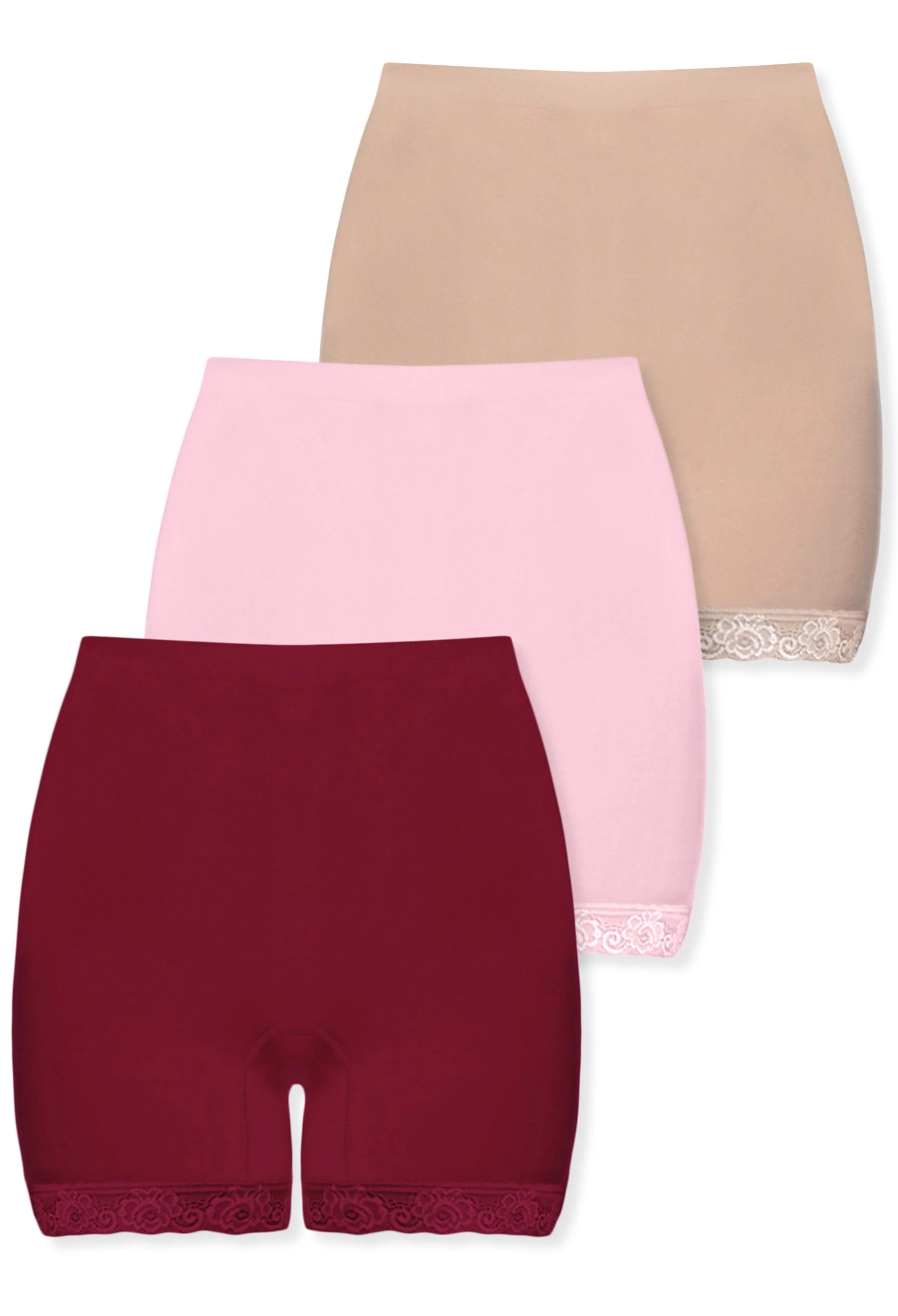 Plus Size Anti Chafing High Rise Petite Cotton Rich Shorts - 3 Pack - Image 18