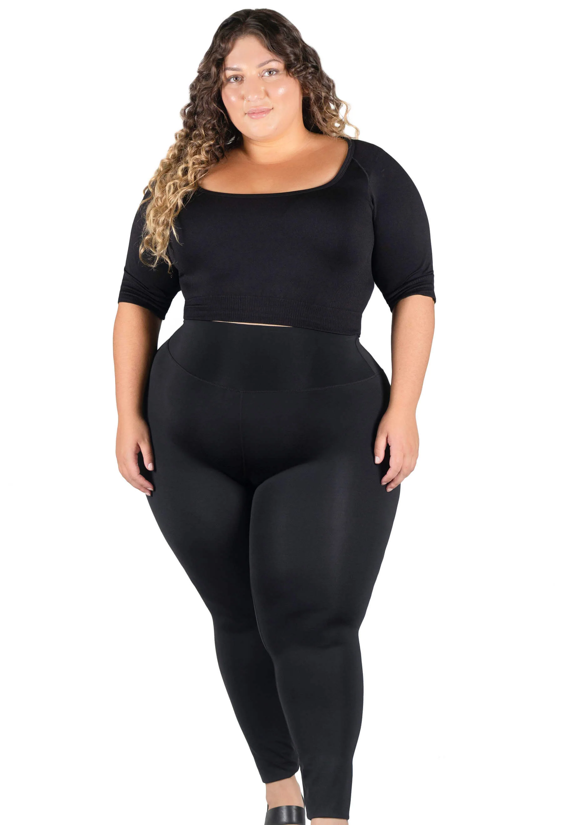 Plus Size High Waisted Sleek Gym Leggings (Lint & Pet Hair Resistant) - Image 2