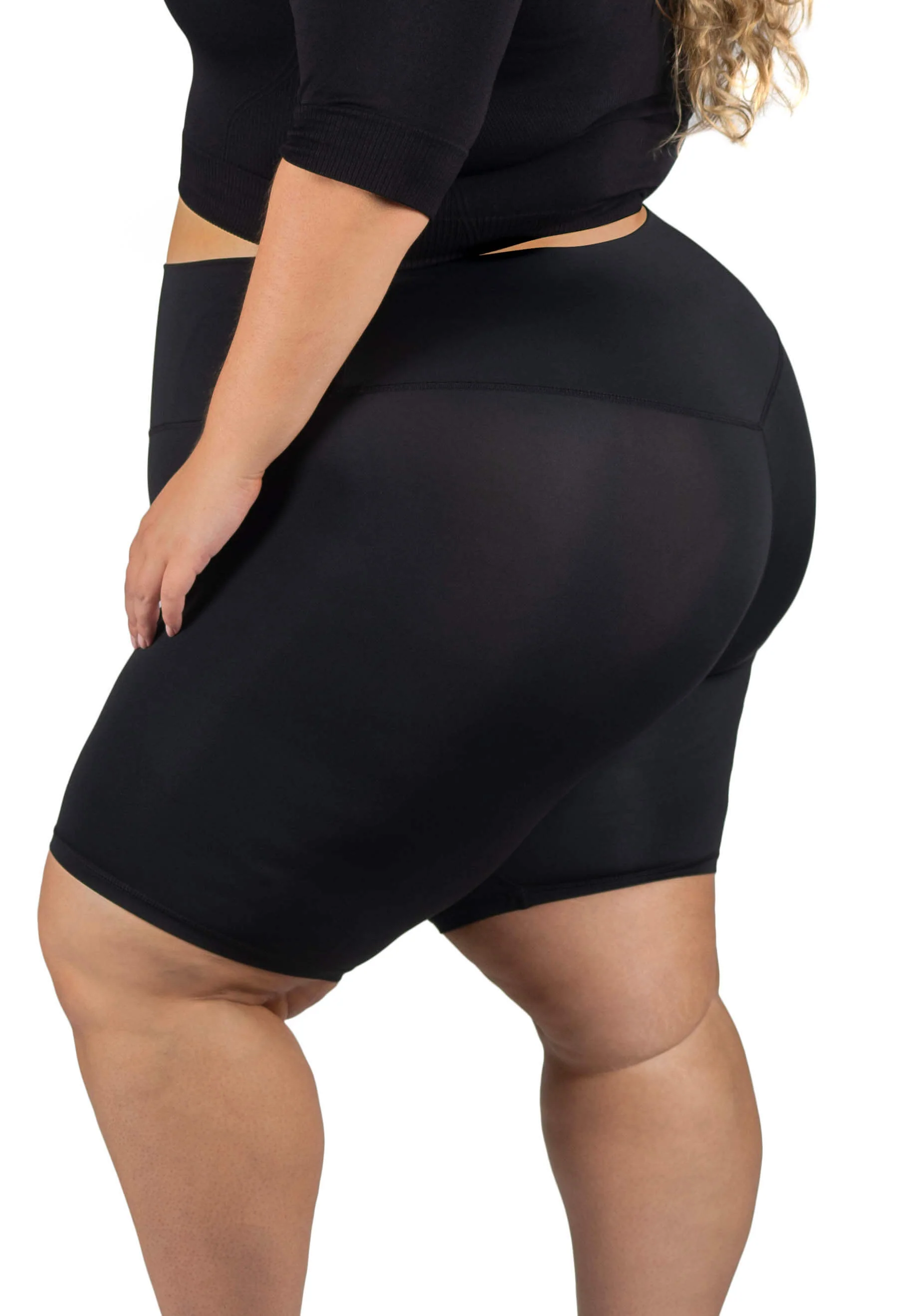 Plus Size High Waisted Long Biker Shorts (Lint & Pet Hair Resistant) - Image 2