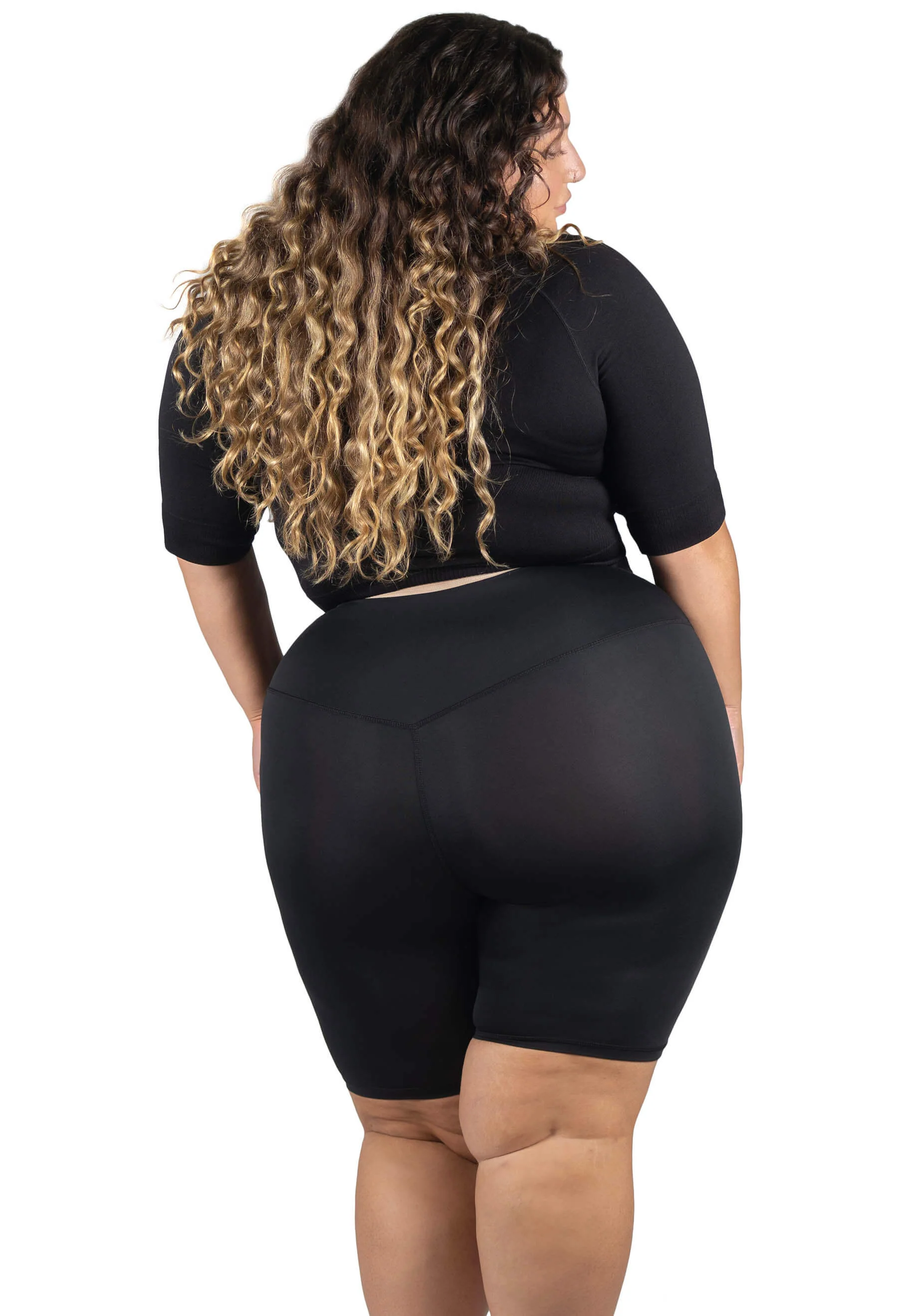 Plus Size High Waisted Long Biker Shorts (Lint & Pet Hair Resistant) - Image 5
