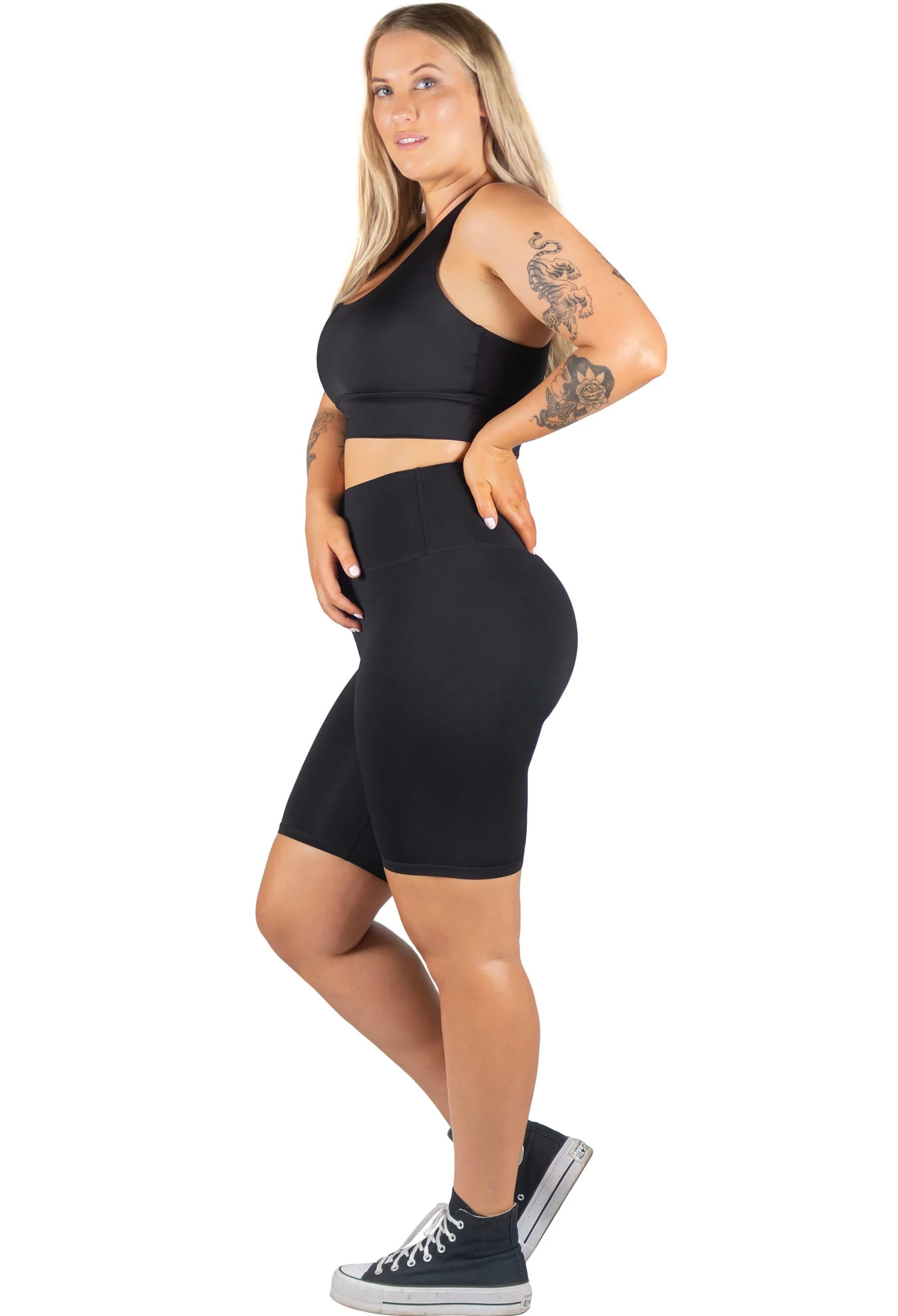 Plus Size High Waisted Long Biker Shorts (Lint & Pet Hair Resistant) - Image 6