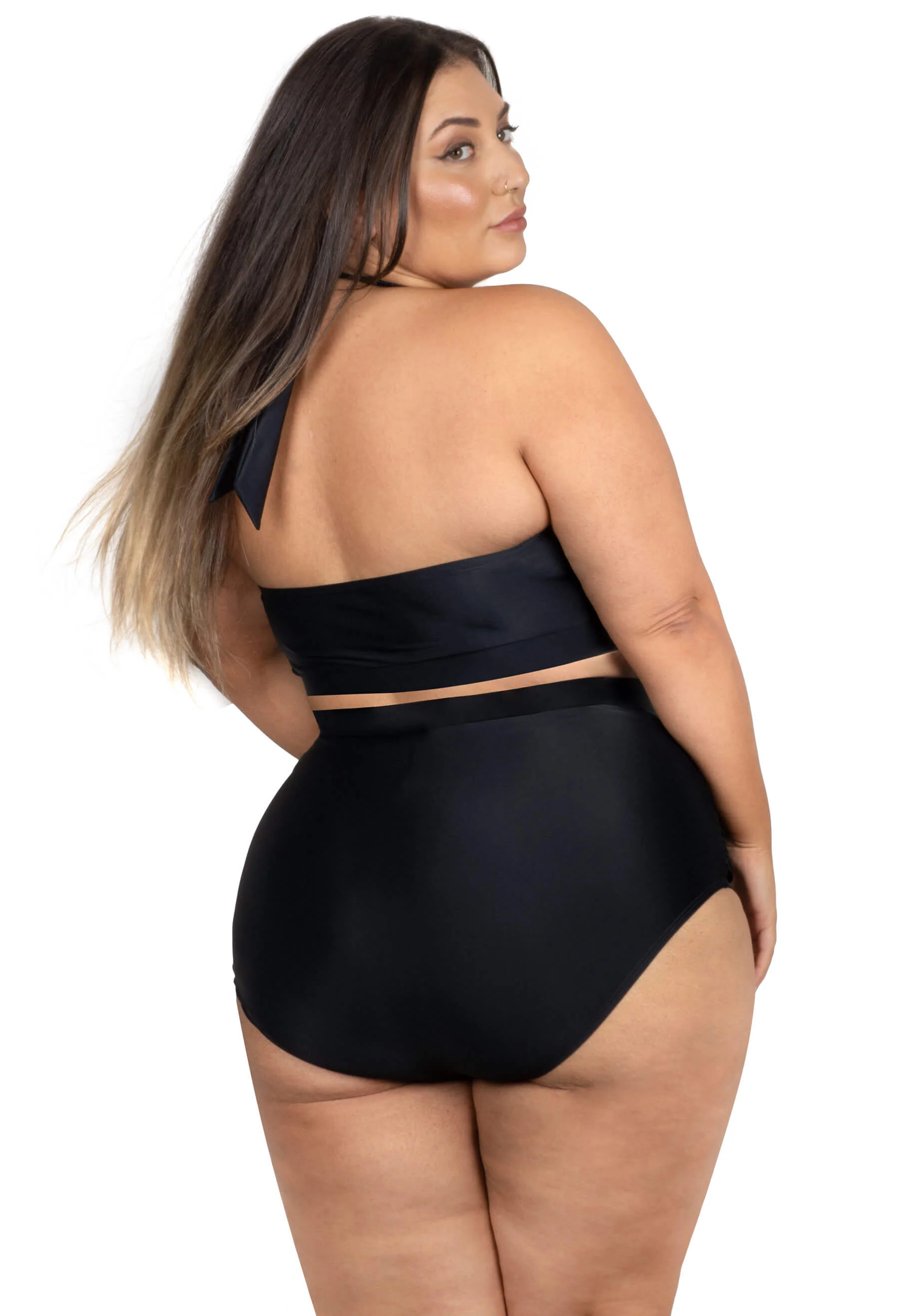 Plus Size High Waisted Shaping Swim Full Brief - Image 3