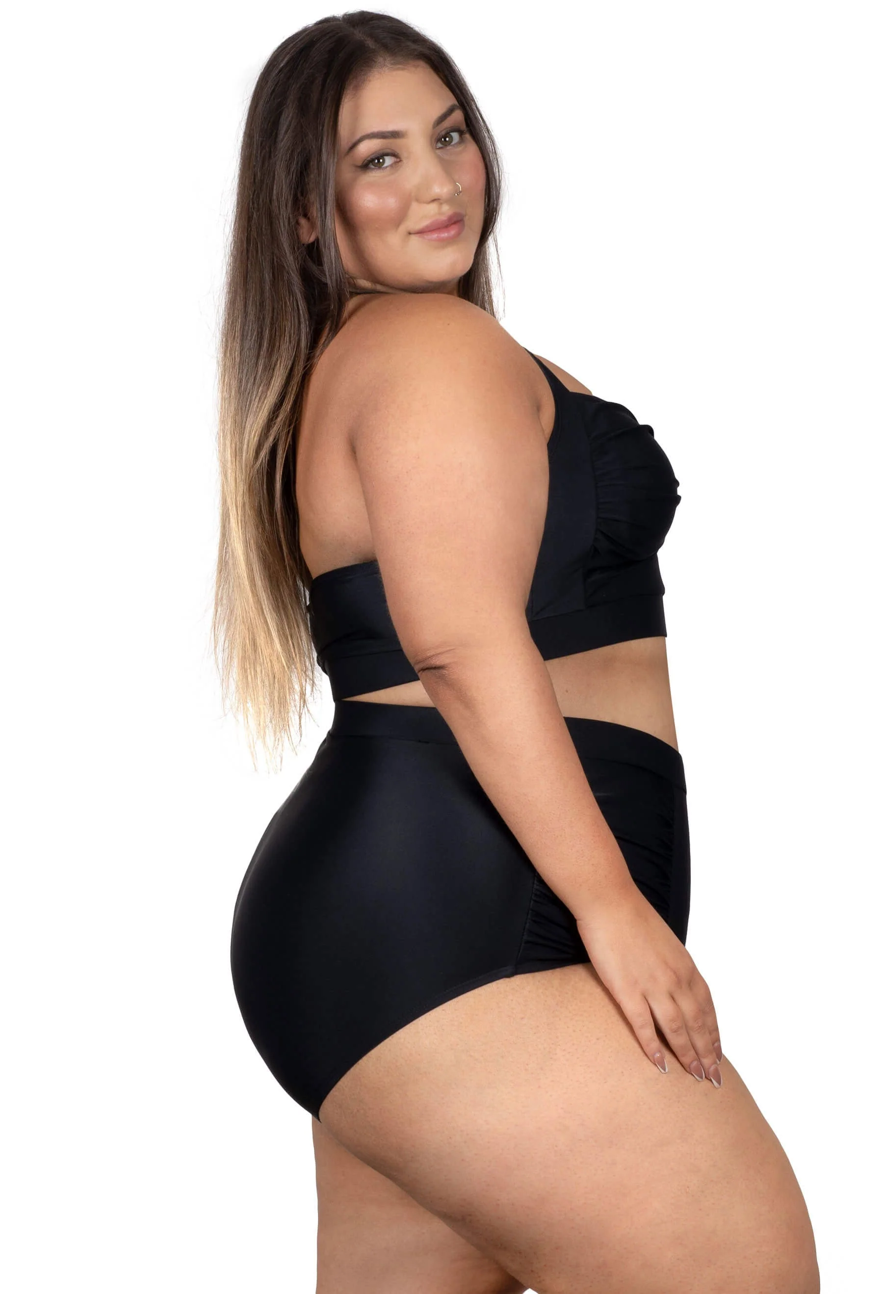 Plus Size High Waisted Shaping Swim Full Brief - Image 5