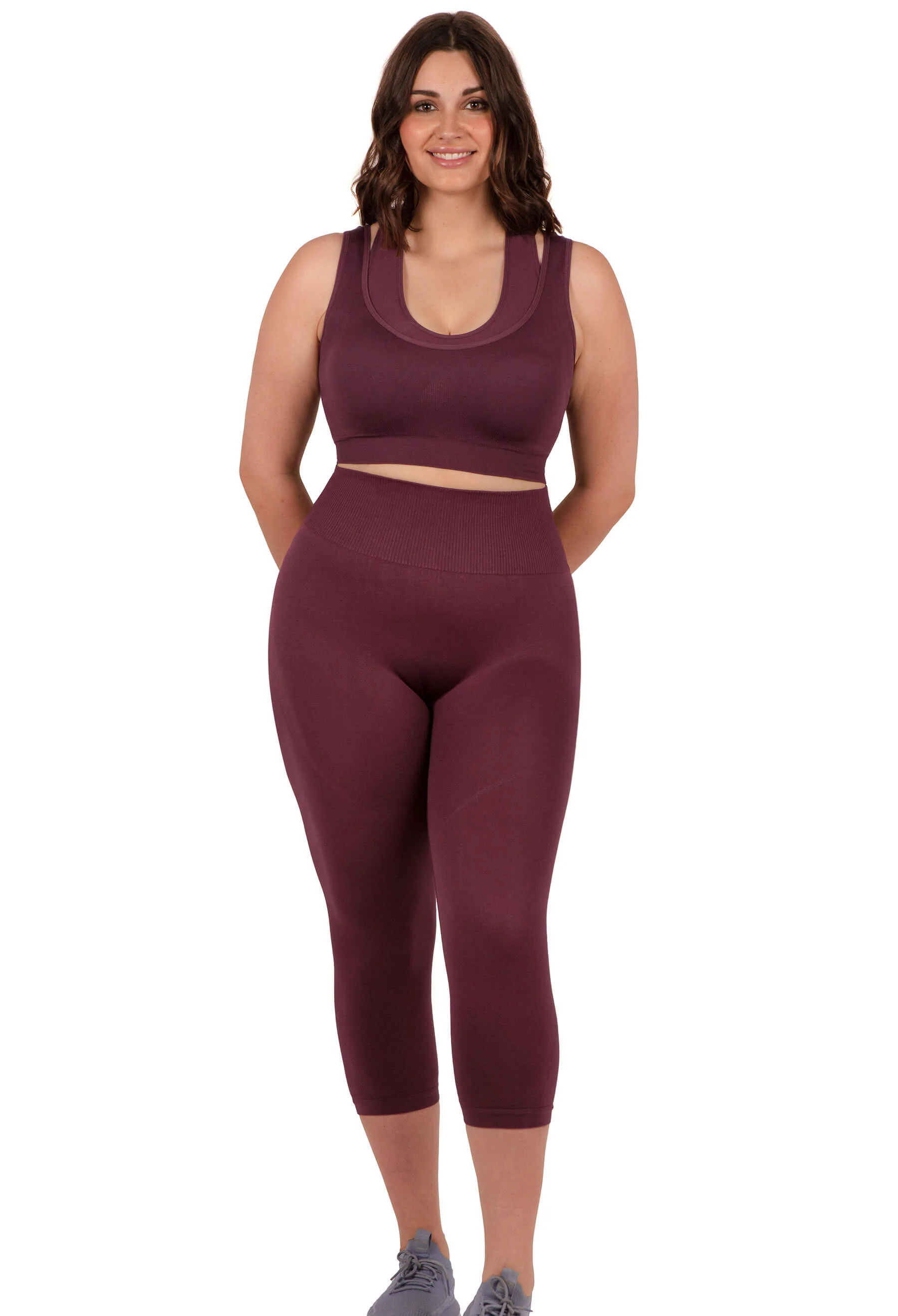 Seamless High Waist 3/4 Capri Leggings - Image 6