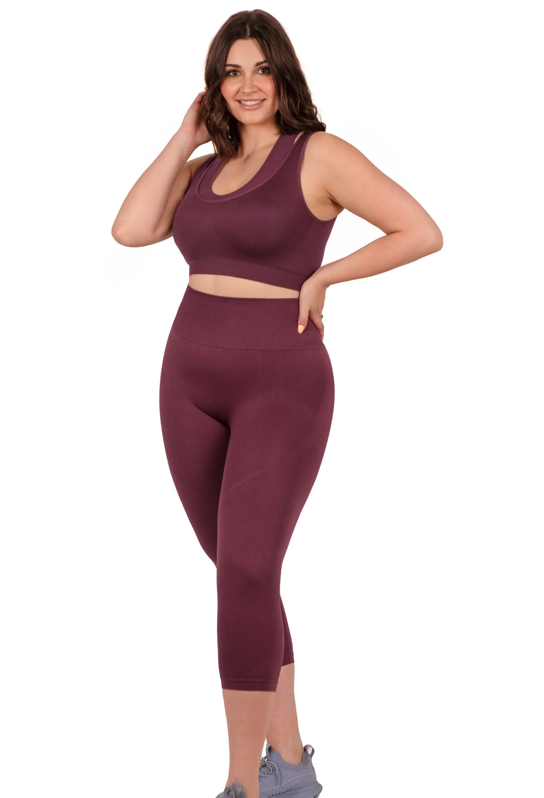 Seamless High Waist 3/4 Capri Leggings - Image 7