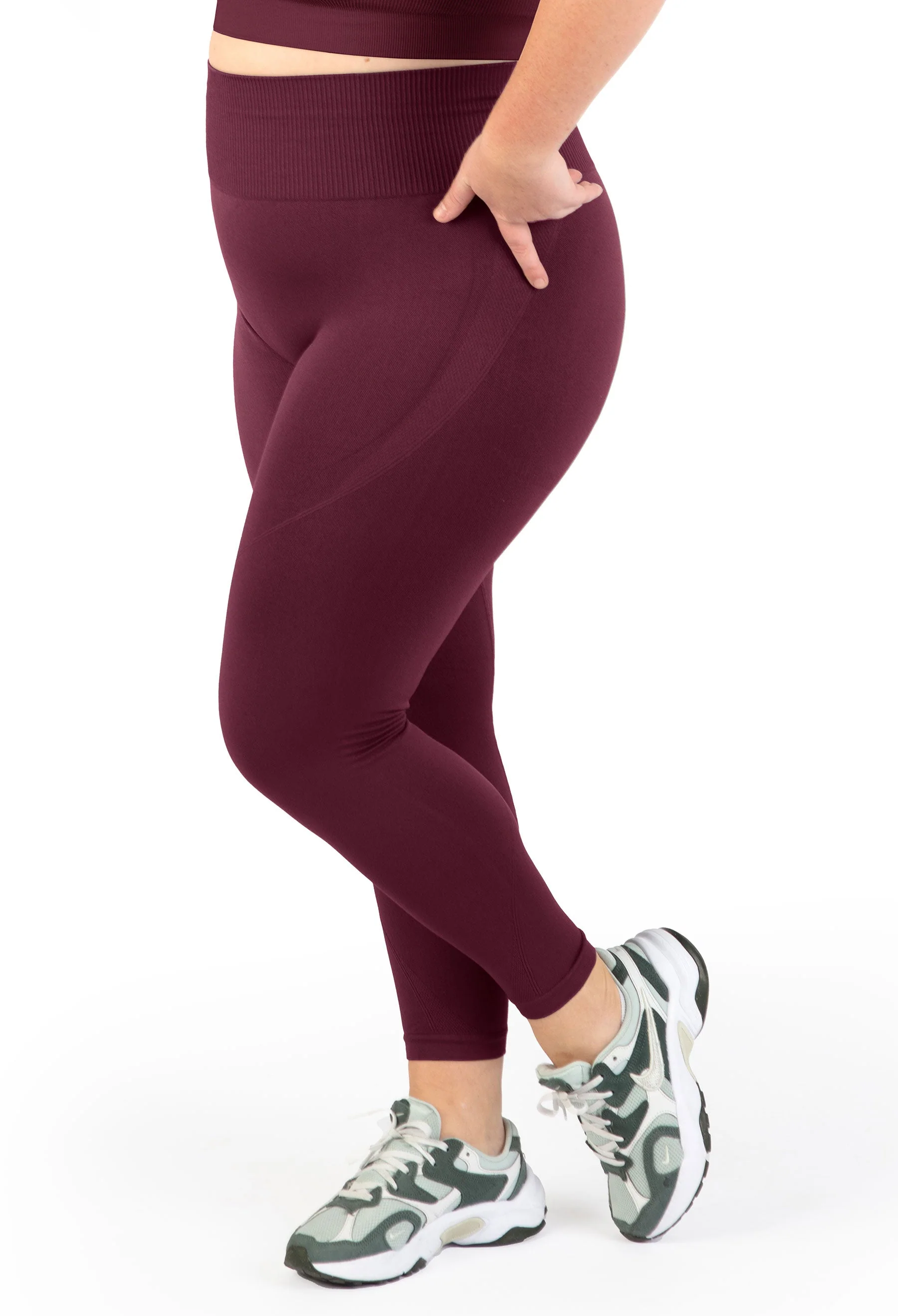 Plus Size Seamless High Waist Full Length Leggings