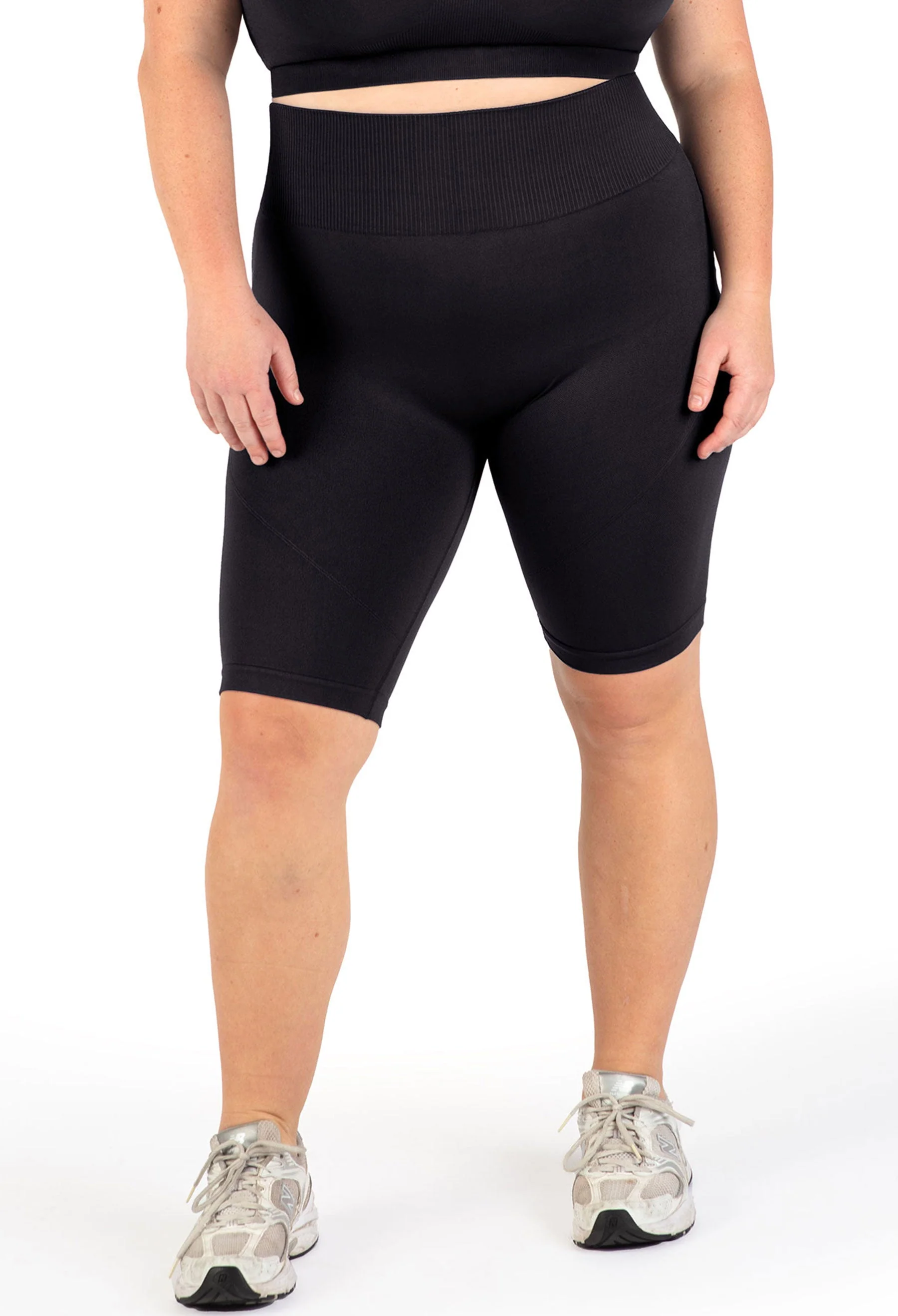 Plus Size Seamless High Waist Long Biker Shorts