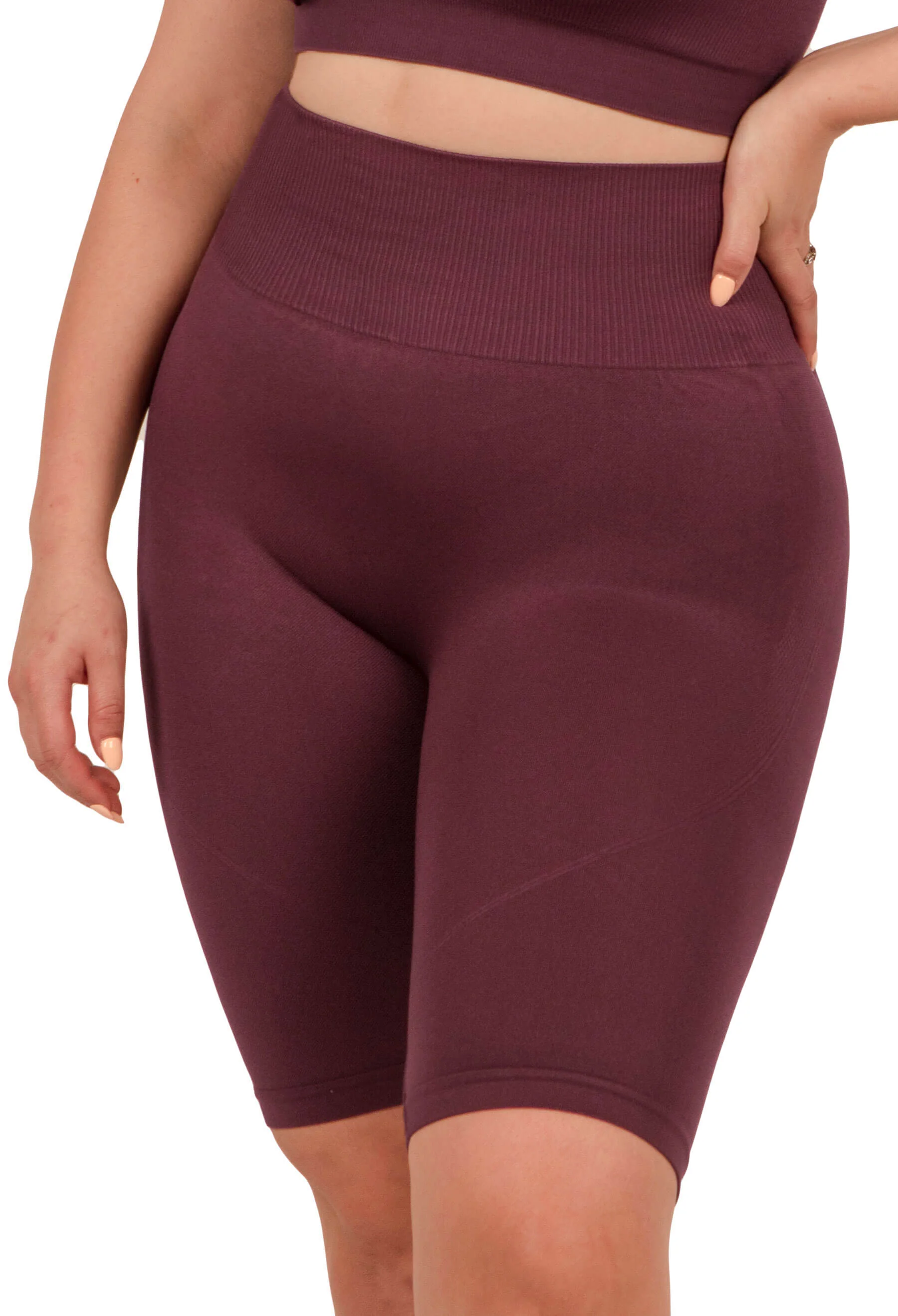 Seamless High Waist Long Biker Shorts - Image 4