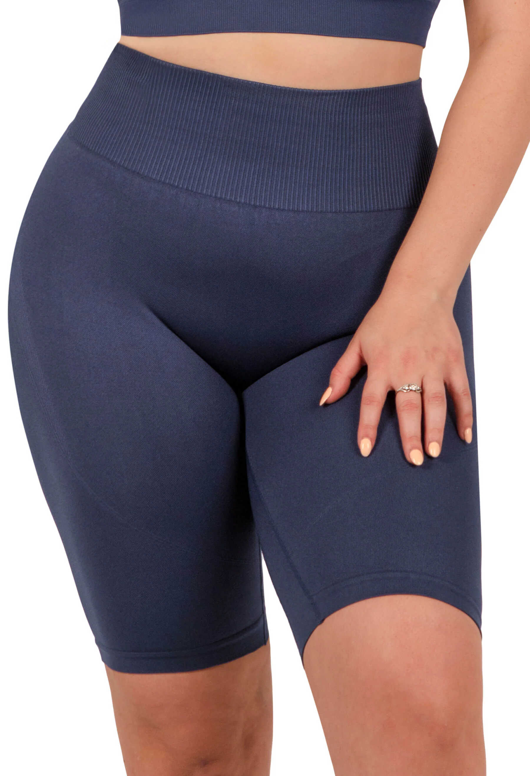 Seamless High Waist Long Biker Shorts - Image 3