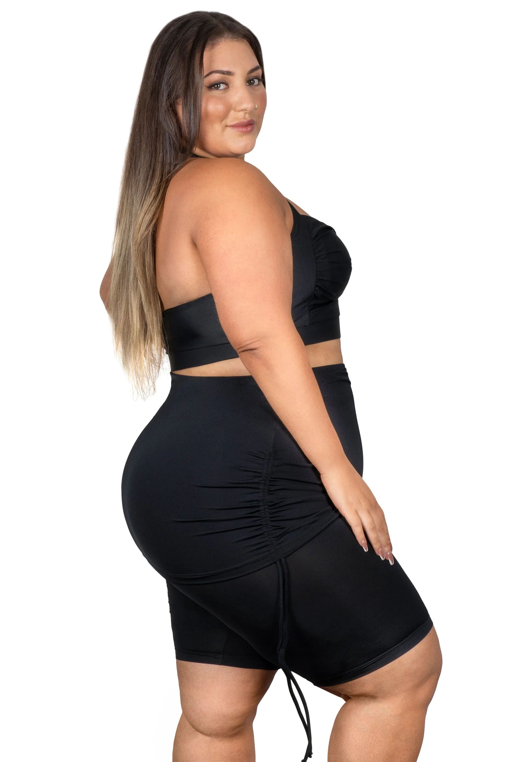 Plus Size Anti Chafing Swim Shorts with Skirt - Image 5