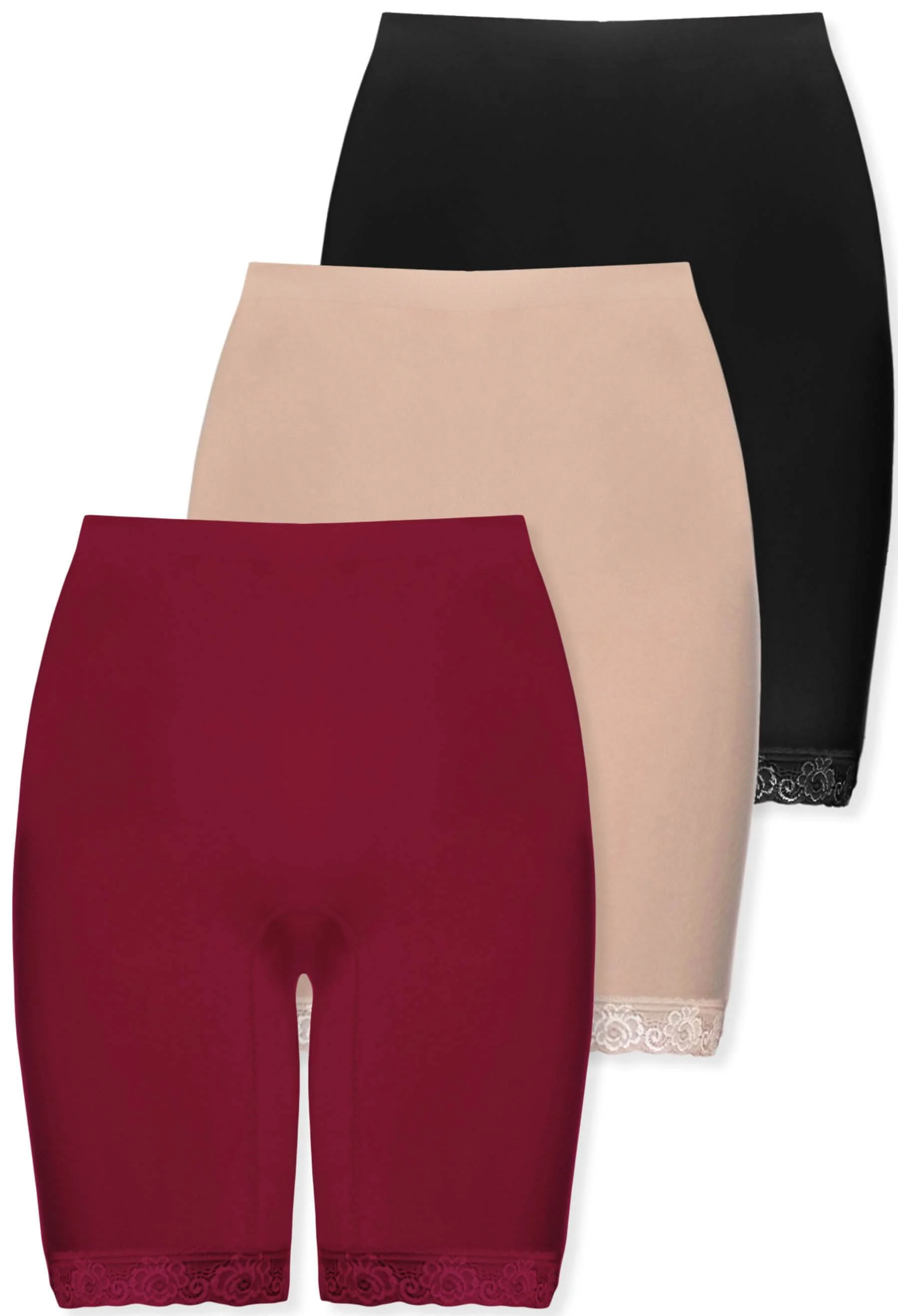 Anti Chafing High Rise Long Cotton Rich Shorts - 3 Pack - Image 17