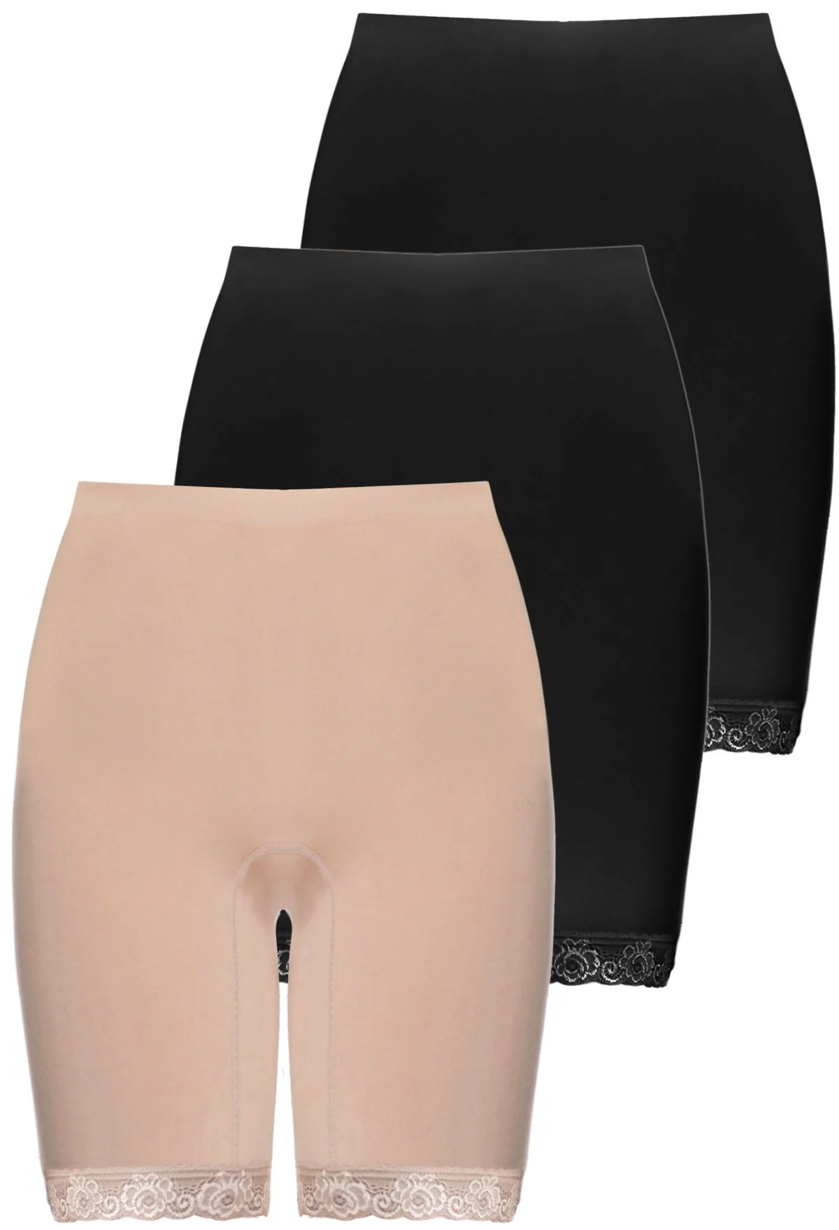 Anti Chafing High Rise Long Cotton Rich Shorts - 3 Pack - Image 19