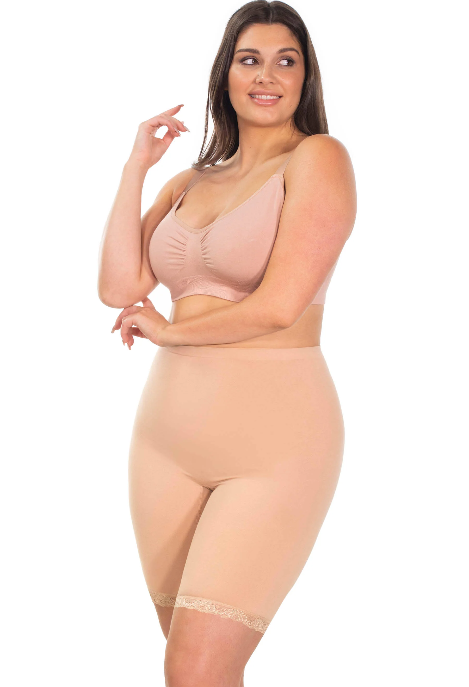 Anti Chafing High Rise Long Cotton Rich Shorts - 3 Pack - Image 9