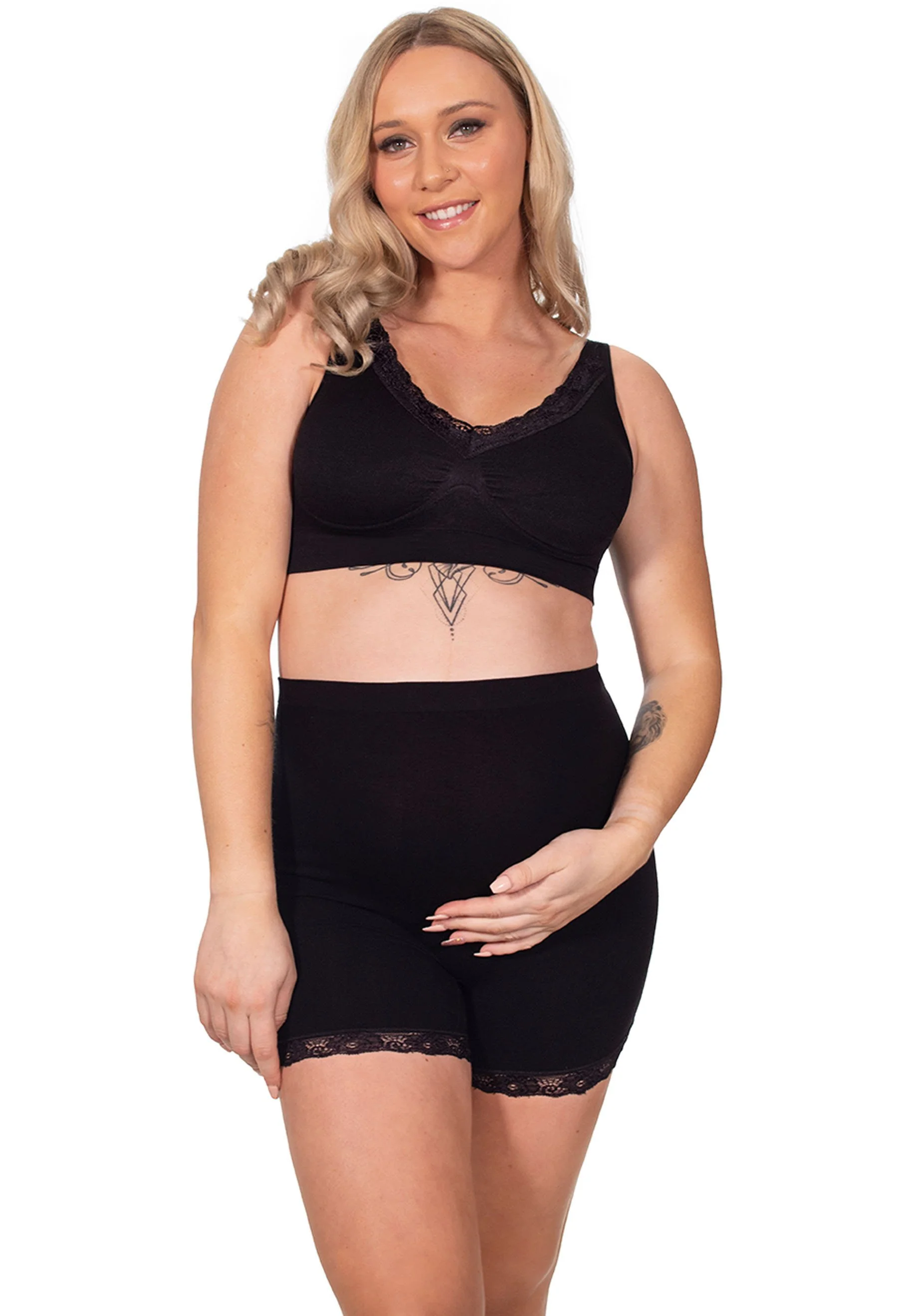3 Pack Lightweight Wire Free Pregnancy Bra + Band Extender Set - Image 6