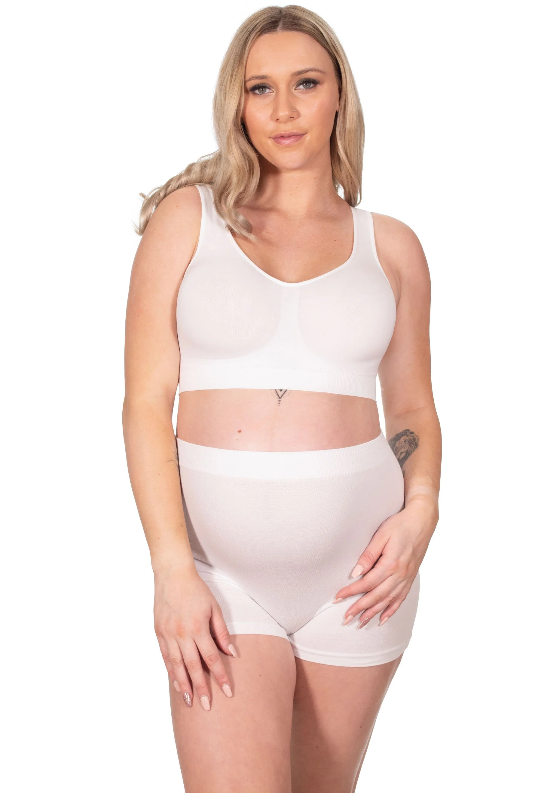 Pregnancy Wire Free High Back Pull On Crop Top - Image 5
