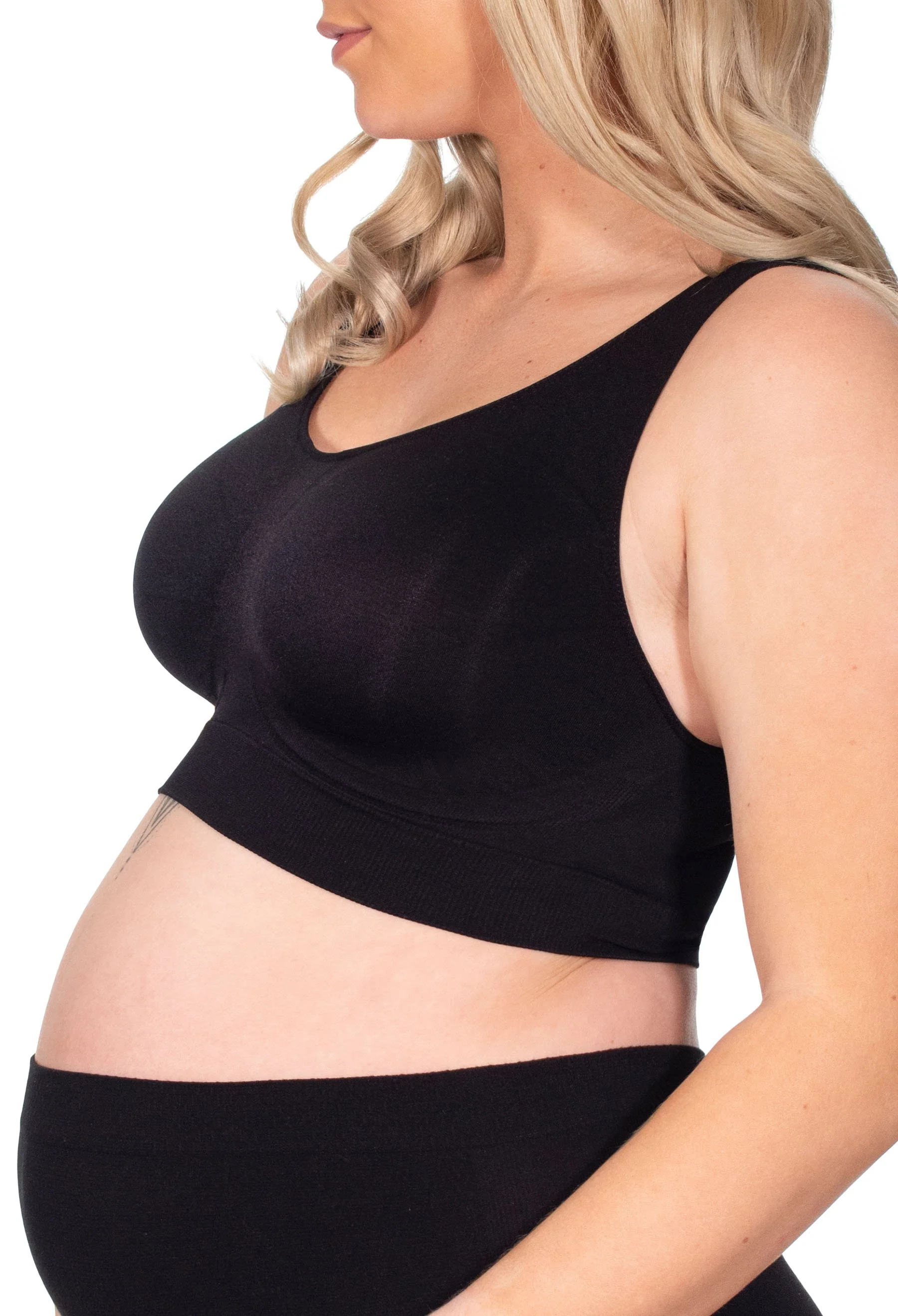 Pregnancy Wire Free High Back Pull On Crop Top - Image 7
