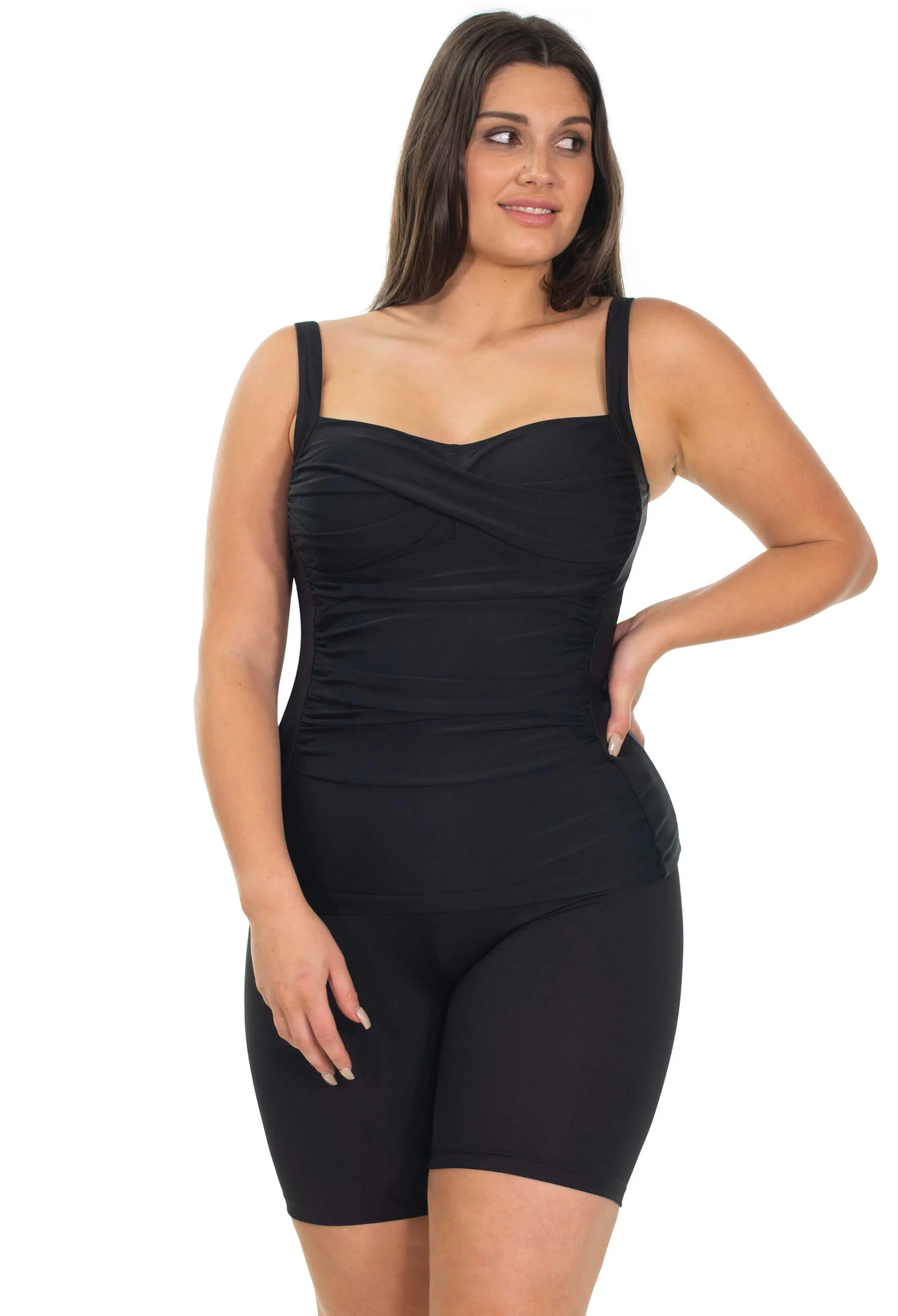 Ruched Bust Tankini Swim Top - Image 3
