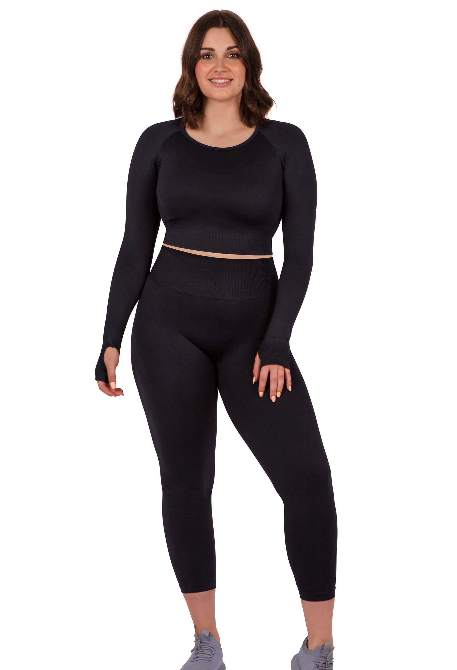 Seamless High Waist 3/4 Capri Leggings - 2 Pack - Image 5