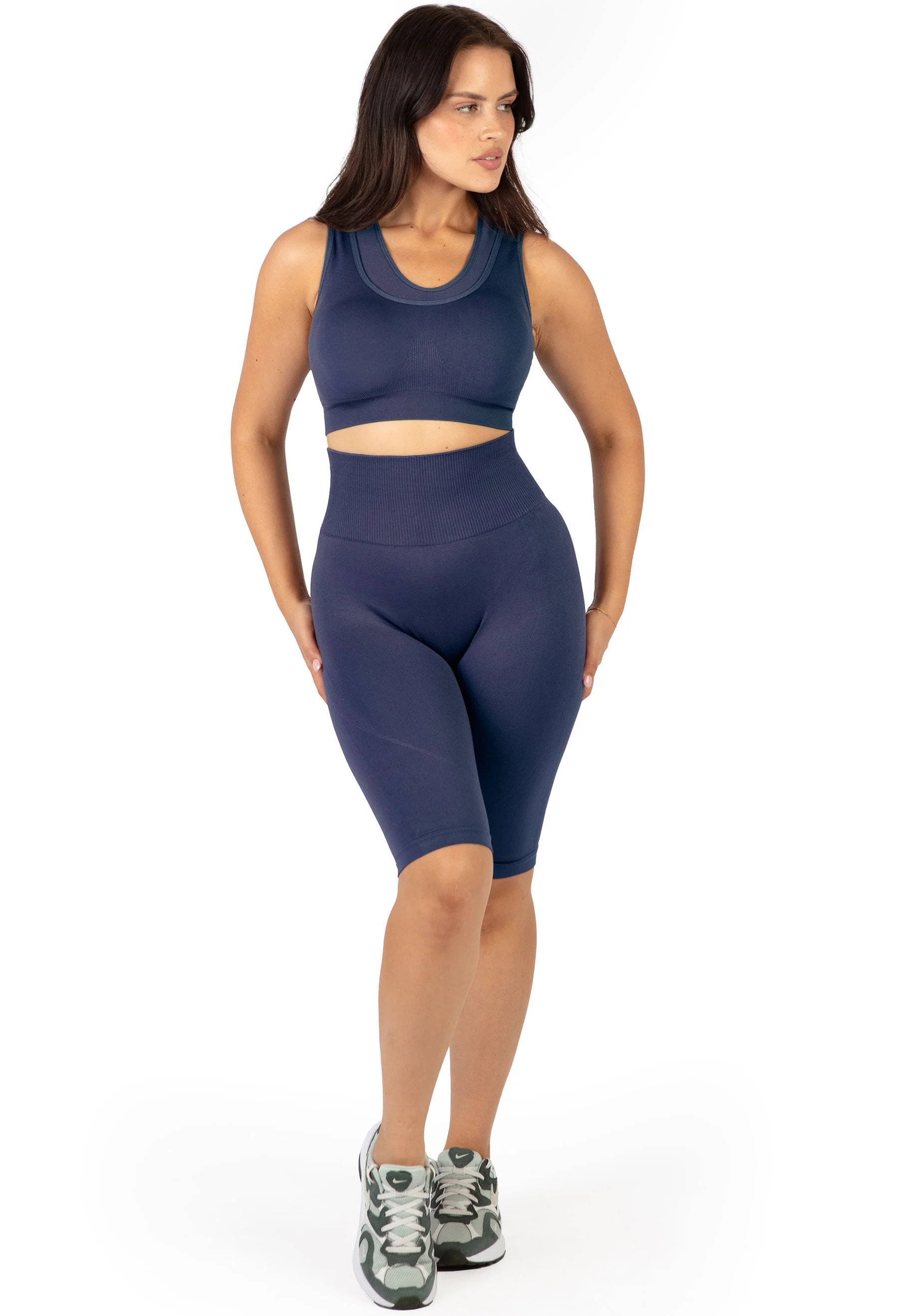 Seamless High Waist Long Biker Shorts - Image 2