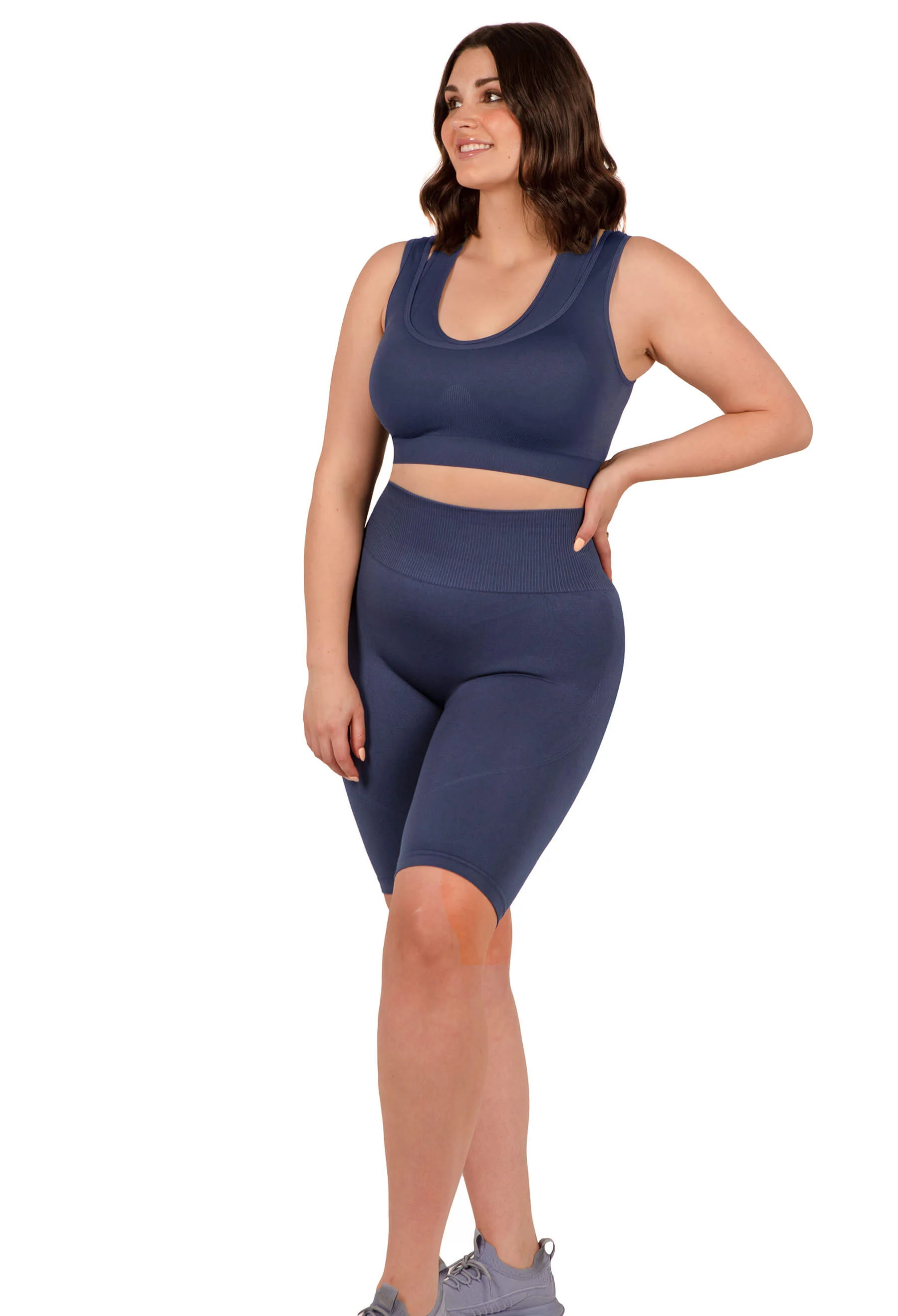 Seamless High Waist Long Biker Shorts - 3 Pack - Image 18