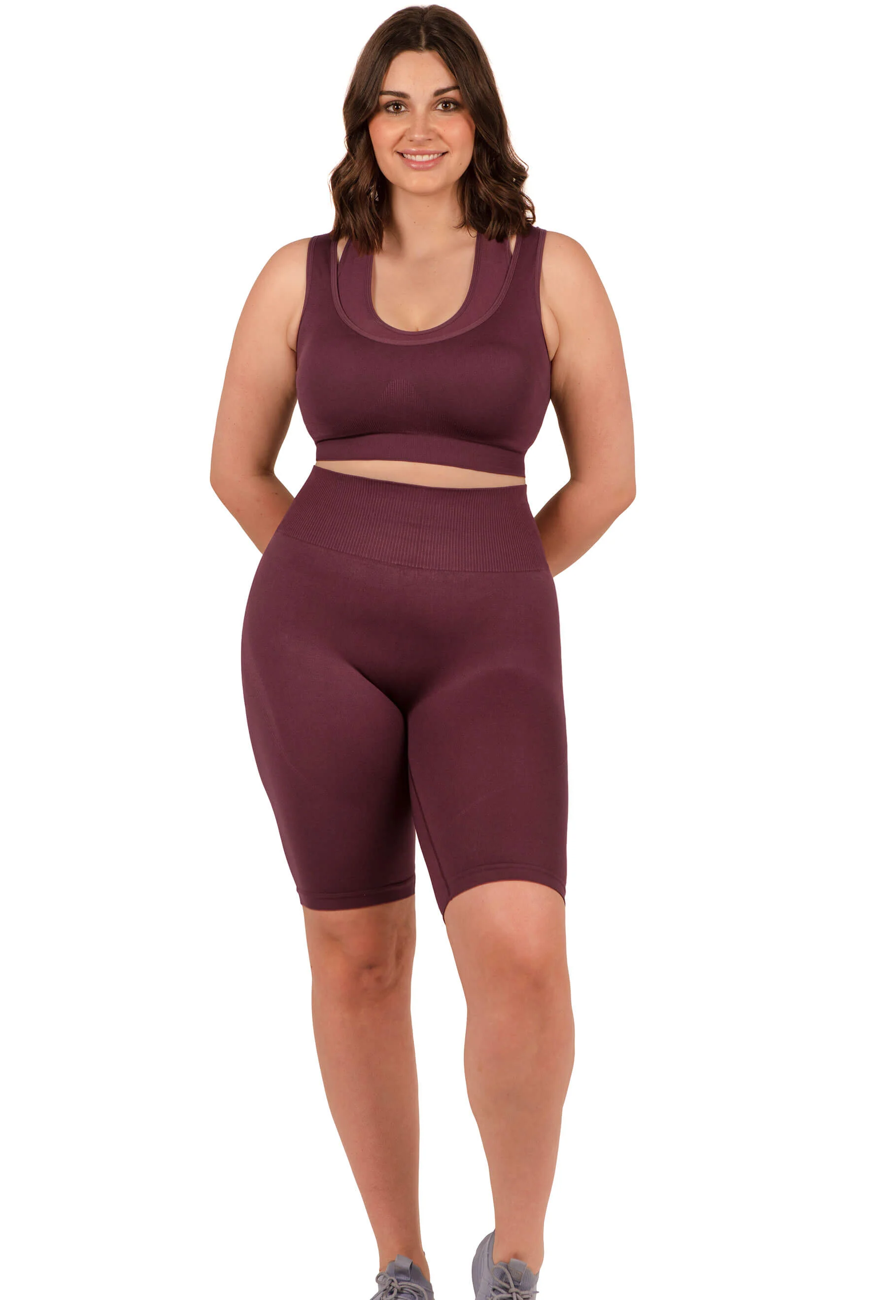 Seamless High Waist Long Biker Shorts - 3 Pack - Image 5