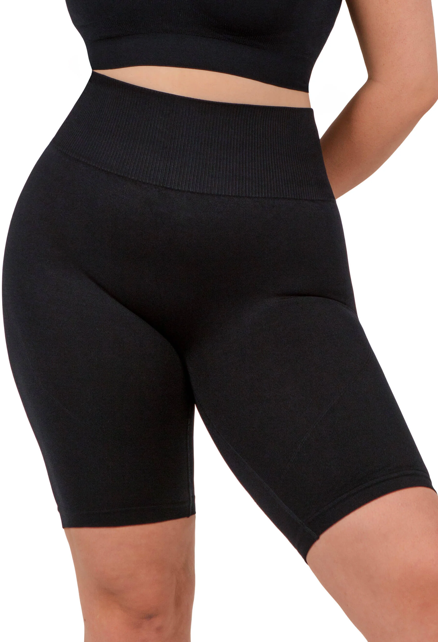 Seamless High Waist Long Biker Shorts - 3 Pack - Image 8