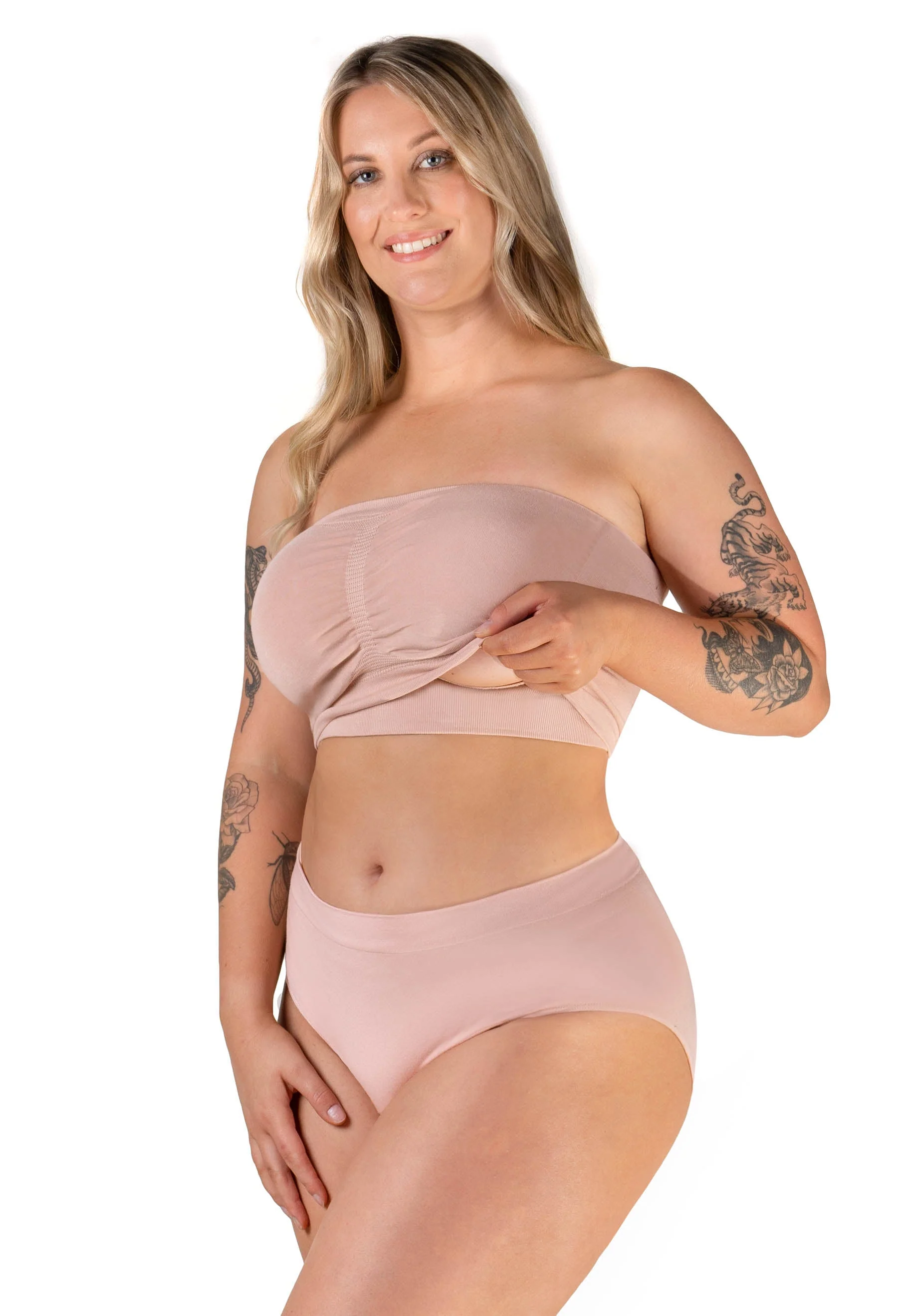 Full Bust Bamboo Strapless Maternity & Nursing Wire Free ﻿Bra - Image 6